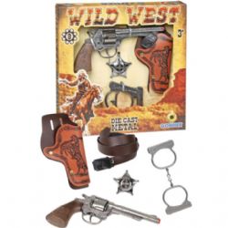 GONHER - ENSEMBLE DE COWBOY WILD WEST REVOLVER 8 COUPS MÉTAL